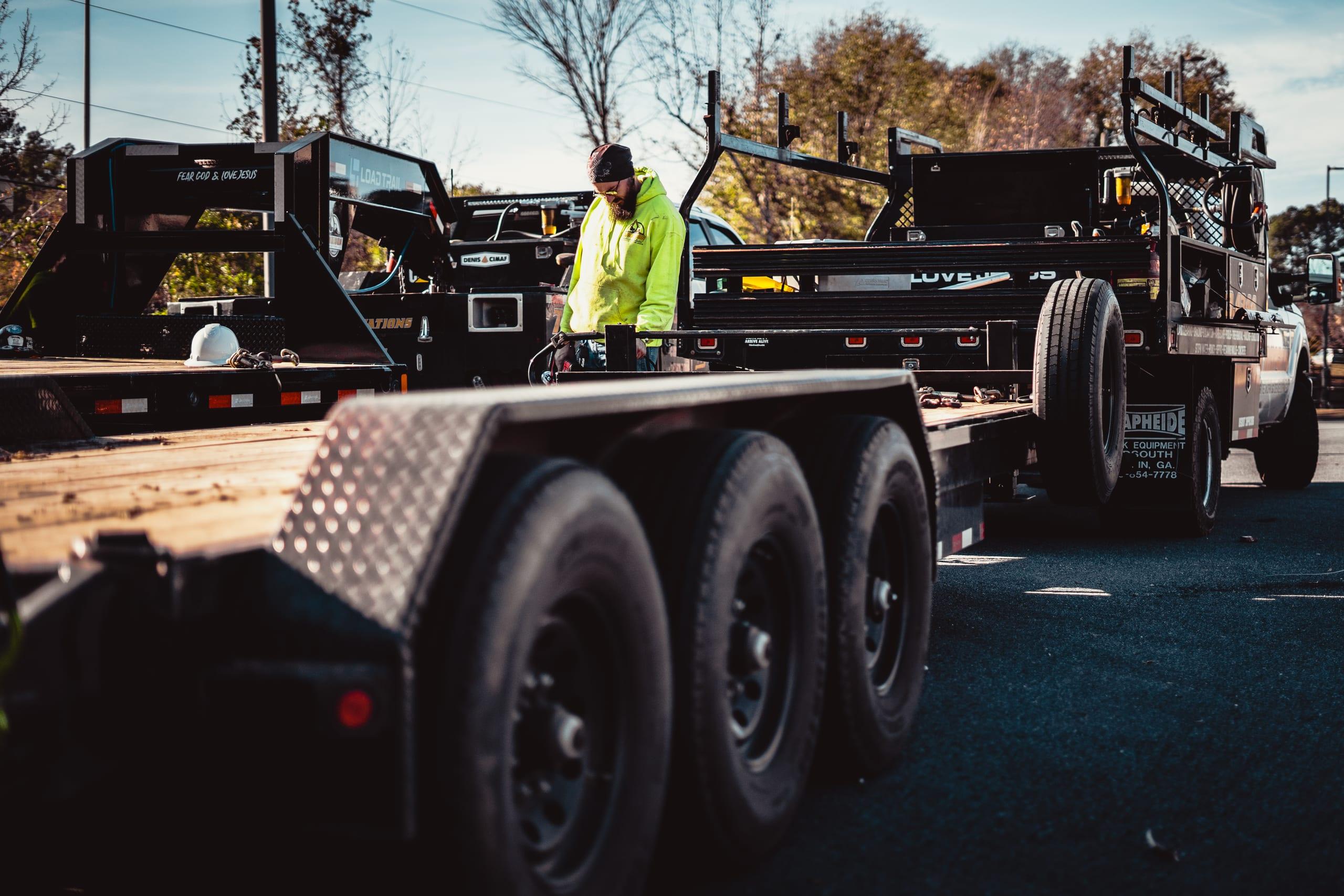 Addison Excavations equipment and crew during project preparation